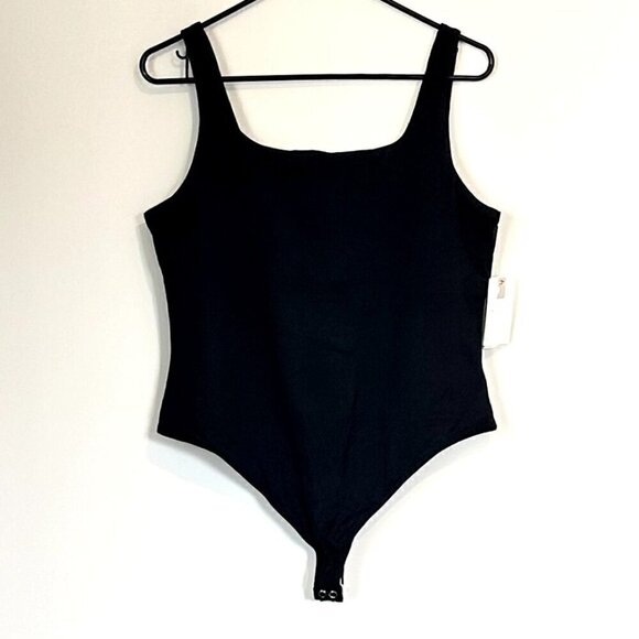 NWT Good American Black Scoop Neck Bodysuit - Size 5 (XXL) - Picture 2 of 10